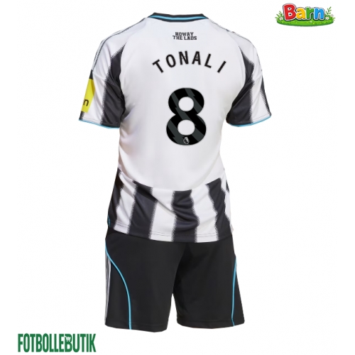 Newcastle United Sandro Tonali #8 Hemmaställ Barn 2025-26 Kortärmad (+ Korta byxor)